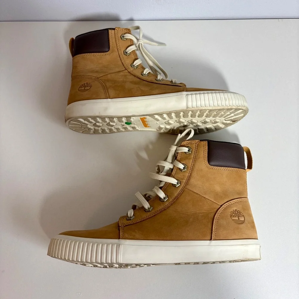 Timberland Womens Sz 9 Skyla Bay 6" Wheat Nubuck Sneaker Boots A2C3S High Top - Picture 5 of 10